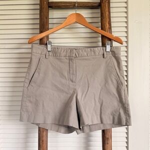 Theory Chino Shorts‎ Womens 12 Tan  Cotton Stretch Mid Rise Made in USA